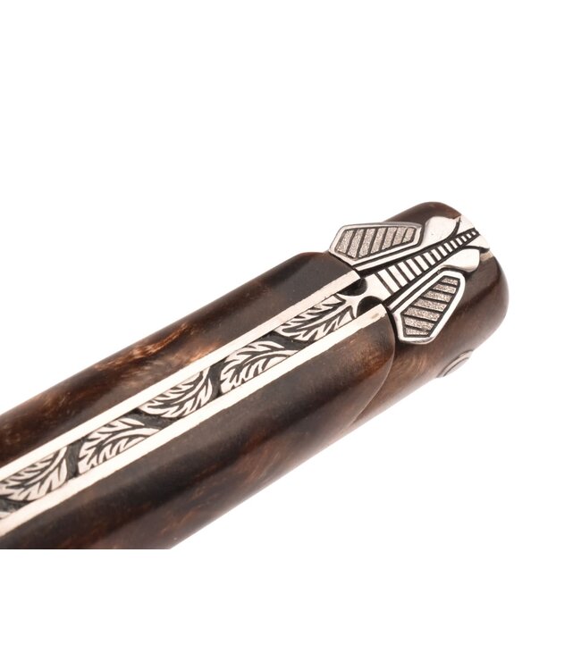 Laguiole en Aubrac Belle pièce 2025/4 - 12cm fourche de peuplier claire - plein manche