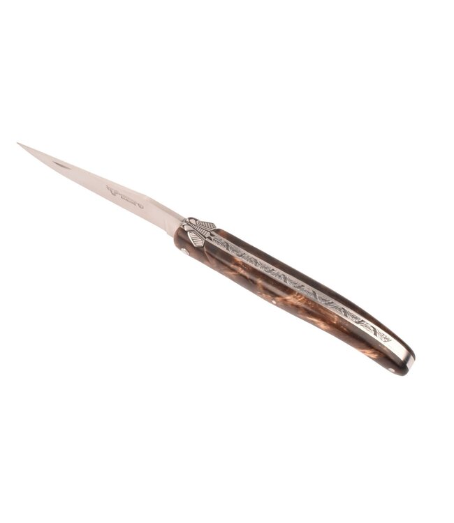 Laguiole en Aubrac Belle pièce - 12cm fourche de peuplier claire - plein manche