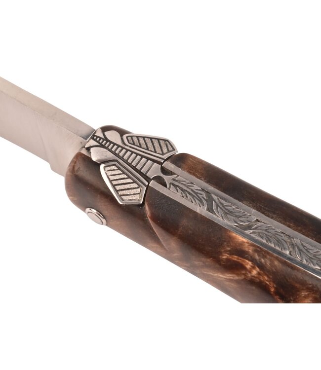 Laguiole en Aubrac Belle pièce 2025/4 - 12cm fourche de peuplier claire - plein manche