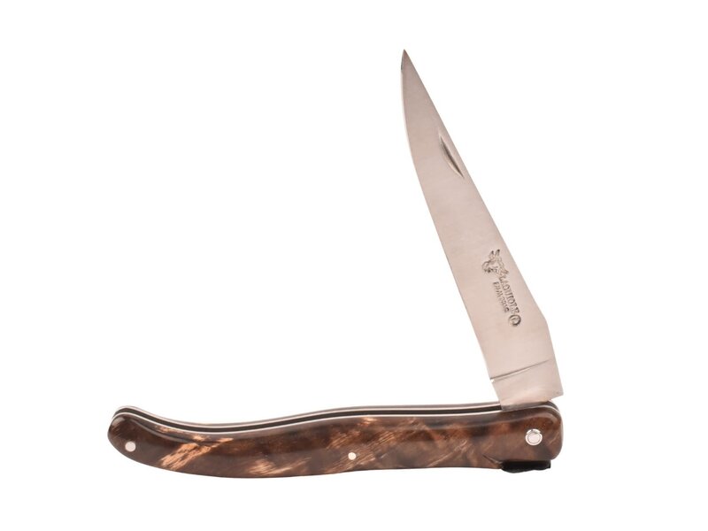 Laguiole en Aubrac Belle pièce 2025/4 - 12cm fourche de peuplier claire - plein manche