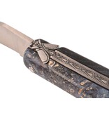 Laguiole en Aubrac Belle pièce 2025/5 - 12cm loupe de sureau blue - plein manche