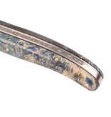 Laguiole en Aubrac Belle pièce 2025/5 - 12cm loupe de sureau blue - plein manche