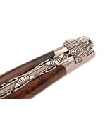 Laguiole en Aubrac Belle pièce 2025/6 - 12cm loupe de bois de fer - damast torsadé