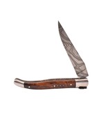 Laguiole en Aubrac Belle pièce 2025/6 - 12cm loupe de bois de fer - damast torsadé