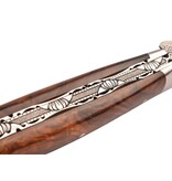 Laguiole en Aubrac Belle pièce 2025/6 - 12cm loupe de bois de fer - damast torsadé