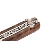 Laguiole en Aubrac Belle pièce 2025/7 - 12cm albisia - damast japonais - centraal middenstuk - plein manche