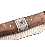 Laguiole en Aubrac Belle pièce 2025/7 - 12cm albisia - damast japonais - centraal middenstuk - plein manche