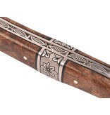 Laguiole en Aubrac Belle pièce 2025/7 - 12cm albisia - damast japonais - centraal middenstuk - plein manche