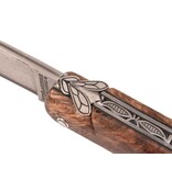 Laguiole en Aubrac Belle pièce 2025/7 - 12cm albisia - damast japonais - centraal middenstuk - plein manche