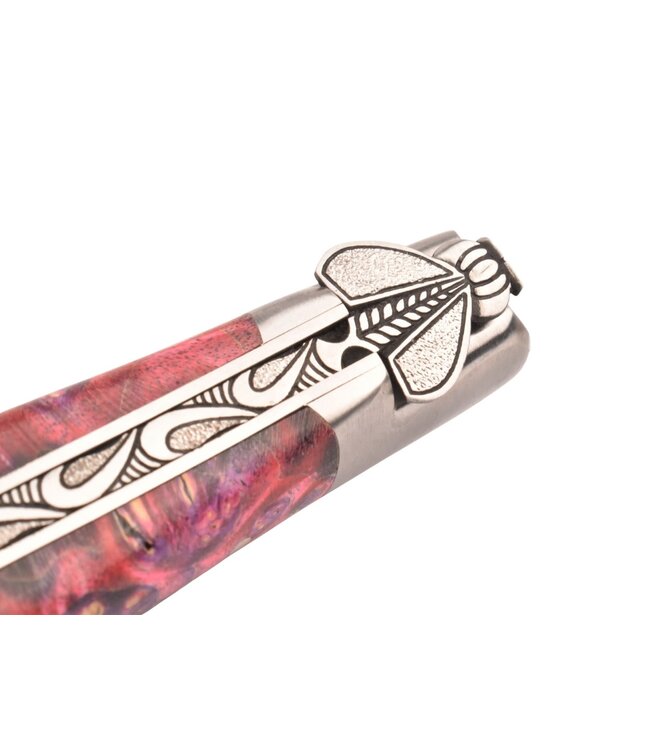 Laguiole en Aubrac Belle pièce - 12cm loupe de sureau rose