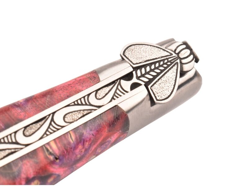 Laguiole en Aubrac Belle pièce 2025/8 - 12cm loupe de sureau rose