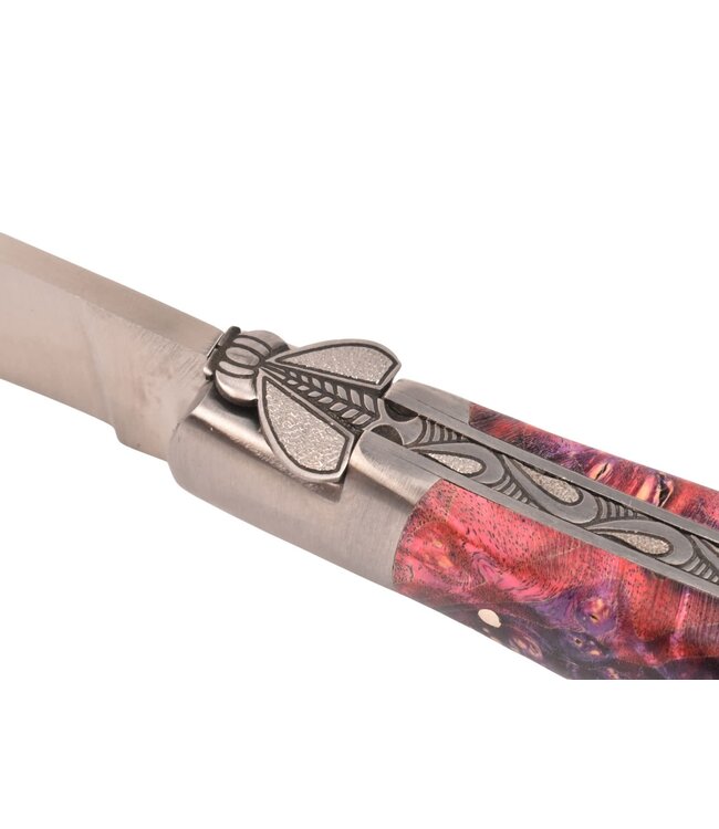 Laguiole en Aubrac Belle pièce - 12cm loupe de sureau rose