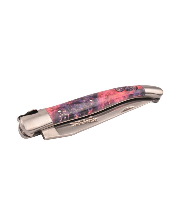 Laguiole en Aubrac Belle pièce - 12cm loupe de sureau rose