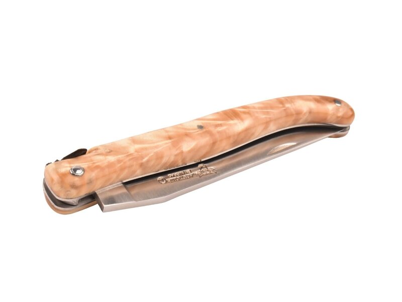 Laguiole en Aubrac Belle pièce 2025/9 - 12cm fourche de peuplier - plein manche