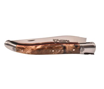 Laguiole en Aubrac Belle pièce 2025/10 - 12cm fourche de peuplier - rode plaatjes