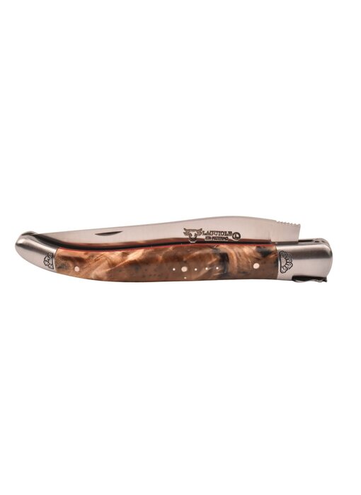 Laguiole en Aubrac Belle pièce 2025/10 - 12cm fourche de peuplier - rode plaatjes