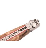 Laguiole en Aubrac Belle pièce 2025/10 - 12cm fourche de peuplier - rode plaatjes