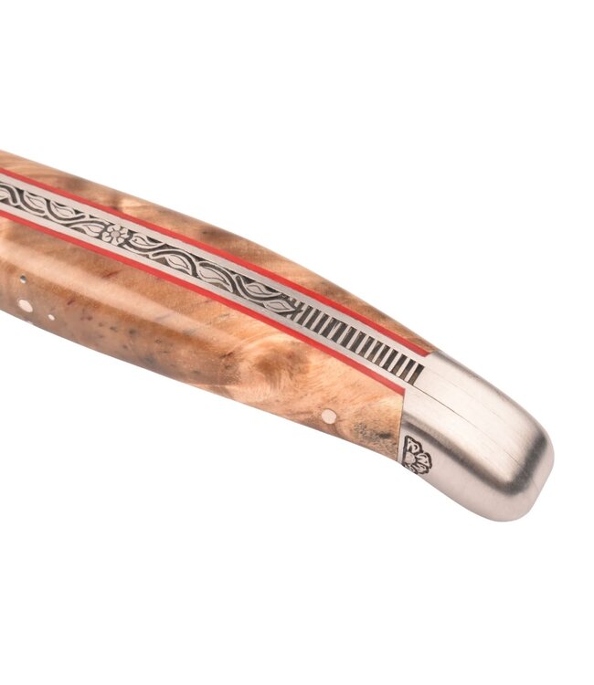 Laguiole en Aubrac Belle pièce - 12cm fourche de peuplier - rode plaatjes