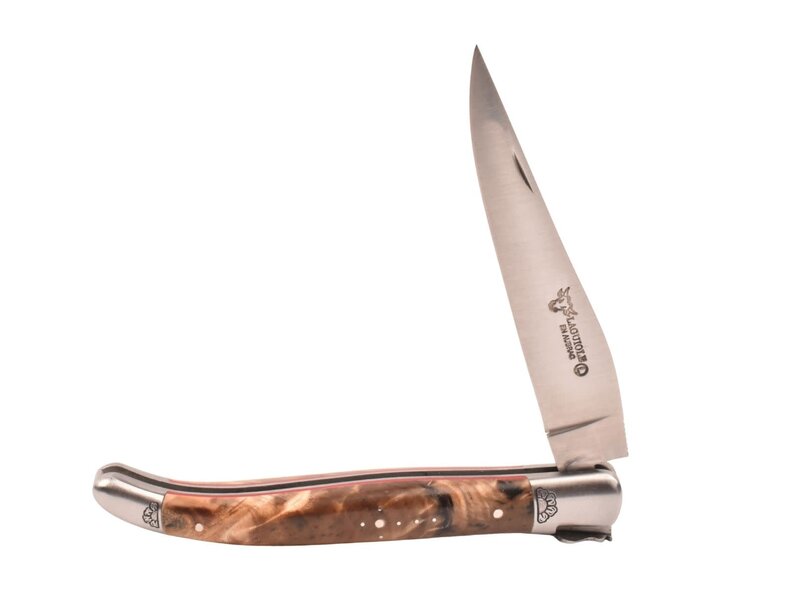 Laguiole en Aubrac Belle pièce 2025/10 - 12cm fourche de peuplier - rode plaatjes