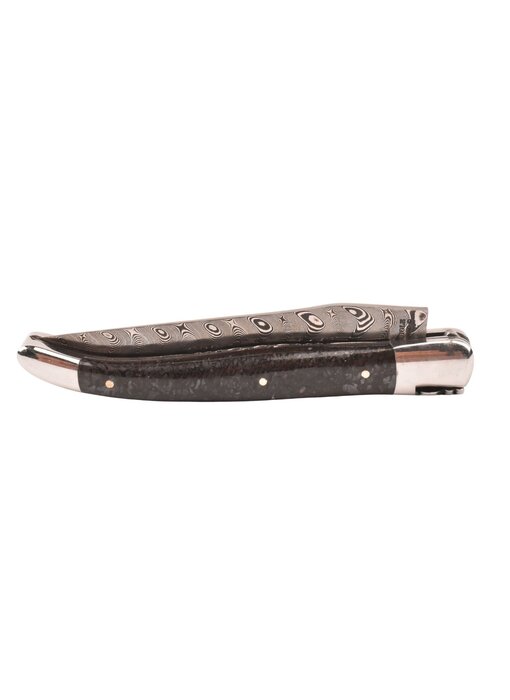 Laguiole en Aubrac Belle pièce 2025/12 - 12cm os de mammouth - damast balbach - double platines