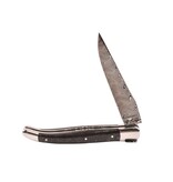 Laguiole en Aubrac Belle pièce 2025/12 - 12cm os de mammouth - damast balbach - double platines