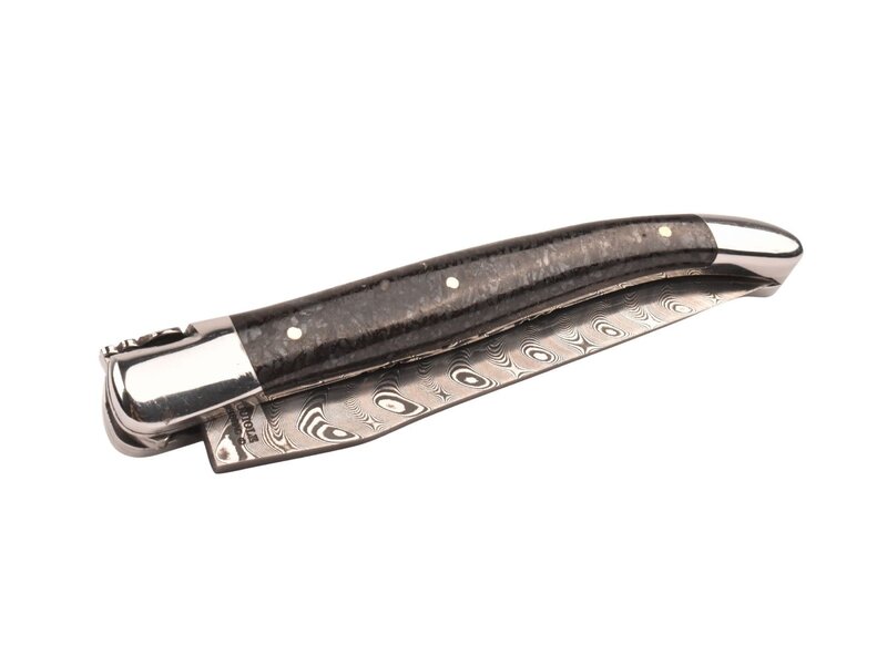 Laguiole en Aubrac Belle pièce 2025/12 - 12cm os de mammouth - damast balbach - double platines