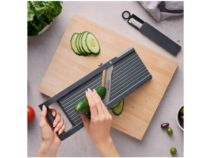 Global GSL-95 mandoline - 95mm breed met 3 messen