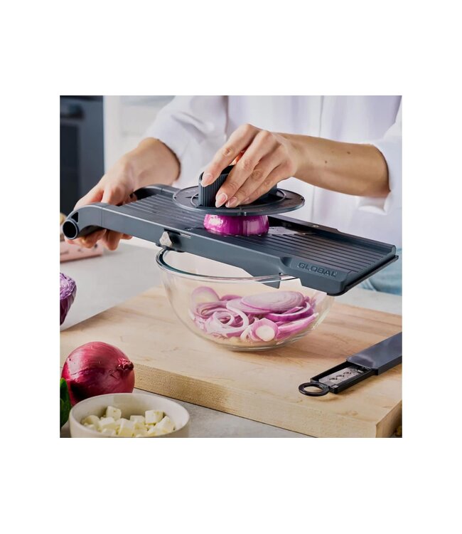 Global GSL-95 mandoline - 95mm breed met 3 messen