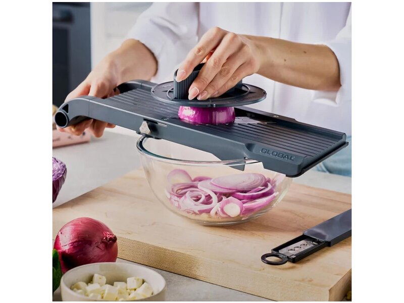 Global GSL-95 mandoline - 95mm breed met 3 messen