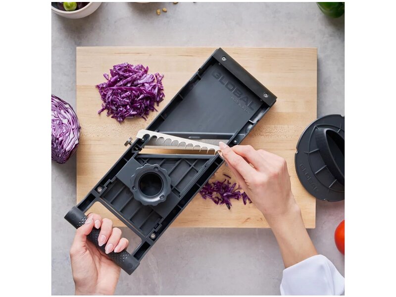 Global GSL-95 mandoline - 95mm breed met 3 messen