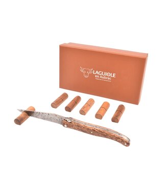 Laguiole en Aubrac steuntjes in acacia hout voor steakmessen