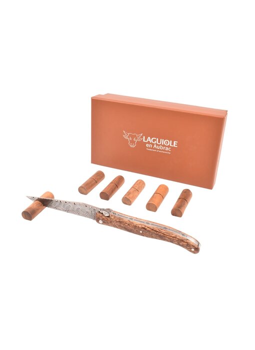 Laguiole en Aubrac steuntjes in acacia hout voor steakmessen