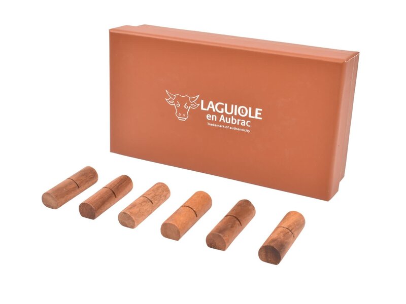 Laguiole en Aubrac steuntjes in acacia hout voor steakmessen