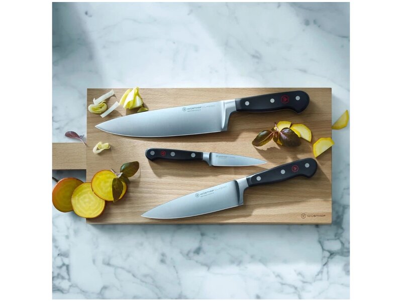 Wusthof promo Classic koksmes 20cm met gratis messenblok beukenhout