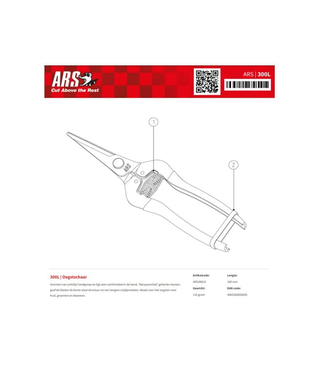 Ars bloemen/fruit/oogstschaar