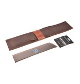 De Messenwinkel bruin lederen messenhoes en beschermer voor één mes van 20cm