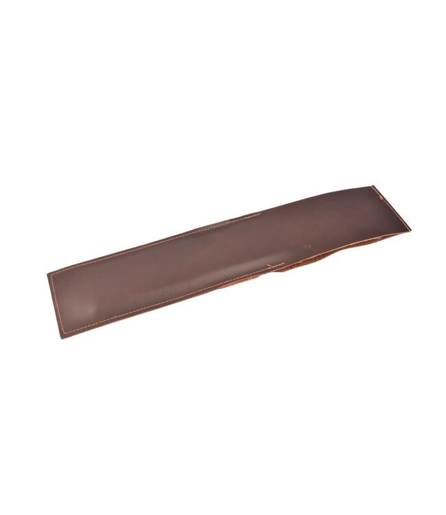 De Messenwinkel bruin lederen messenhoes en beschermer voor één mes van 20cm