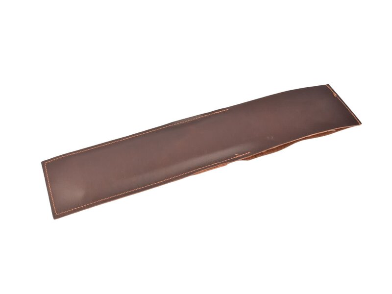 De Messenwinkel bruin lederen messenhoes en beschermer voor één mes van 20cm