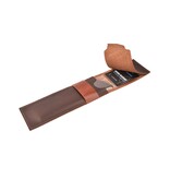 De Messenwinkel bruin lederen messenhoes en beschermer voor één mes van 20cm
