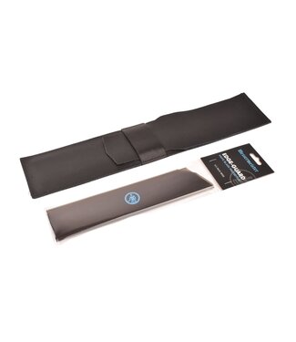 De Messenwinkel zwart lederen messenhoes en beschermer voor één mes van 20cm