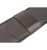 De Messenwinkel zwart lederen messenhoes en beschermer voor één mes van 20cm