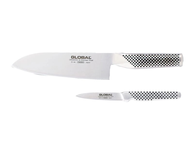 Global G-4615 messenset 2-delig - G-46 santoku 18cm en GSF-15 officemes 8cm