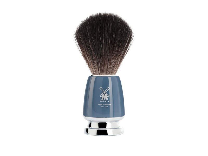 Muhle Rytmo scheerset in blauw edelhars - zeepbakje - Gillette® Fusion5™ - kwast black fibre