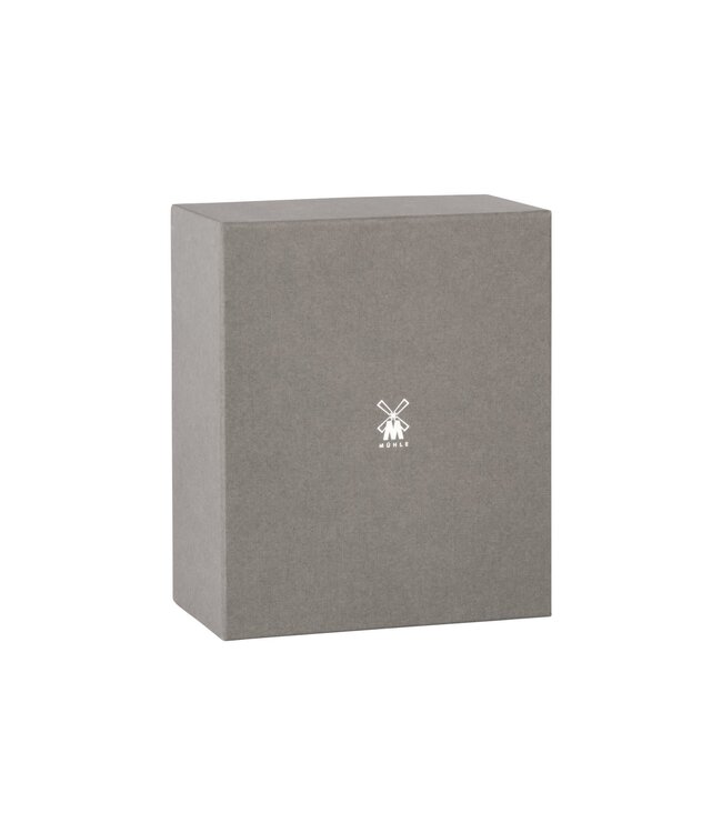 Muhle Rytmo scheerset in blauw edelhars - zeepbakje - Gillette® Fusion5™ - kwast black fibre