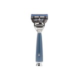 Muhle Rytmo scheerset in blauw edelhars - zeepbakje - Gillette® Fusion5™ - kwast black fibre