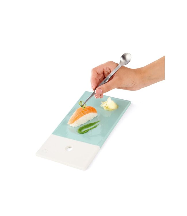 Triangle pincet met proeflepel rvs - 17cm