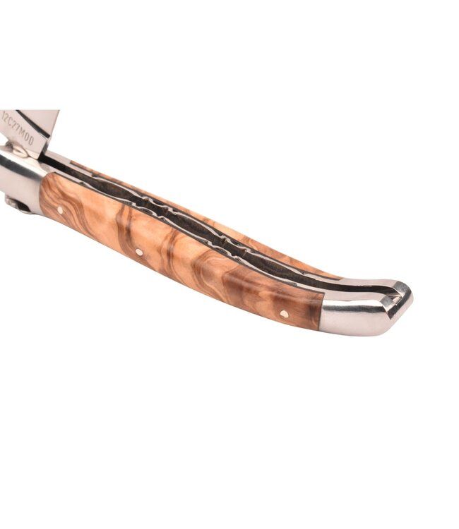Laguiole en Aubrac 12cm olijfhout - double platines - glanzend - limitée n°83.1