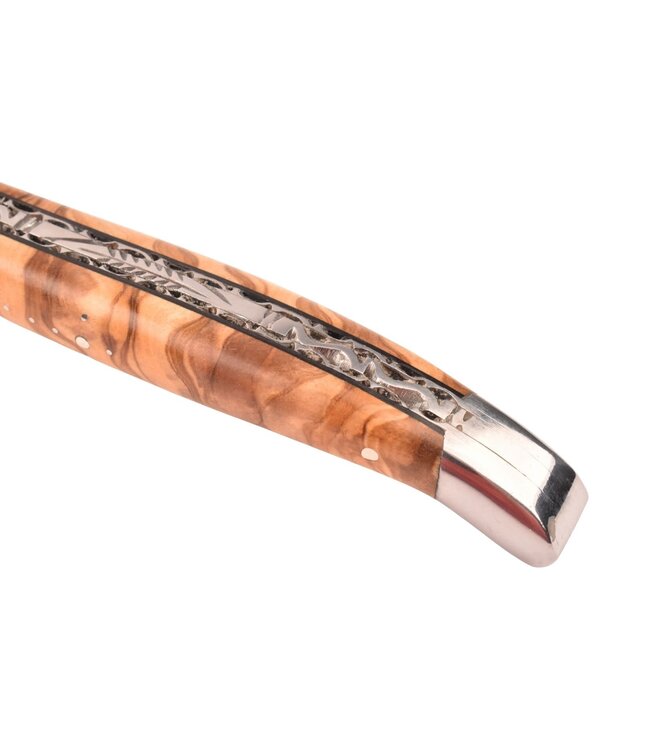 Laguiole en Aubrac 12cm olijfhout - double platines - glanzend - limitée n°83.1