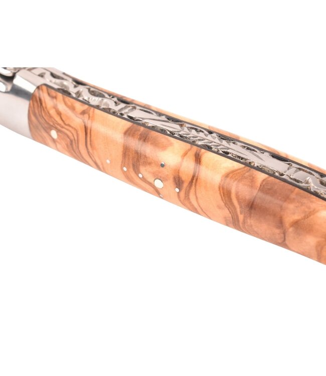 Laguiole en Aubrac 12cm olijfhout - double platines - glanzend - limitée n°83.1