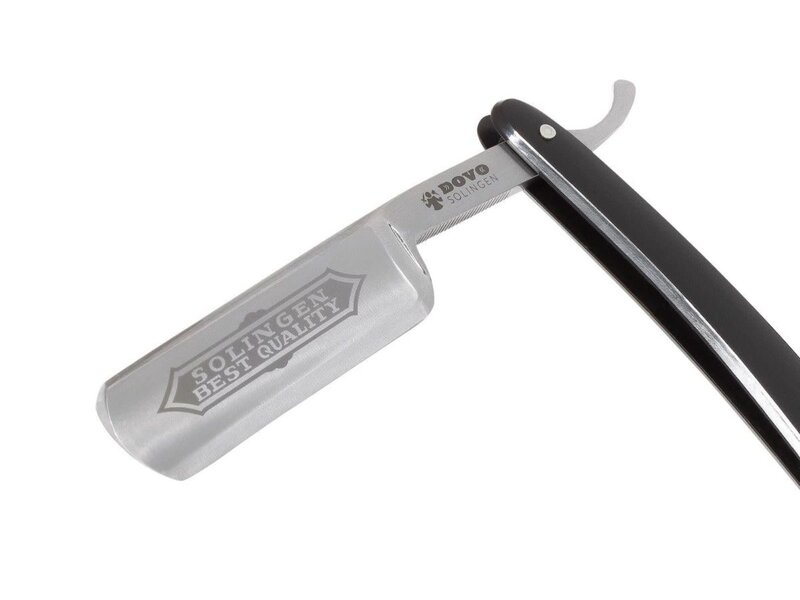 Dovo open scheermes 6/8 - Solingen Best Quality - koolstofstaal - kunststof zwart